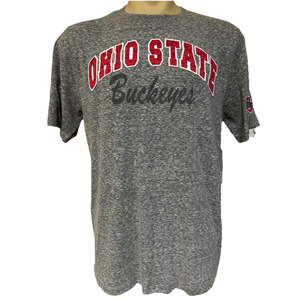 New Ohio State OSU Buckeyes Colosseum Buckeye Red Gray Stitched Shirt L